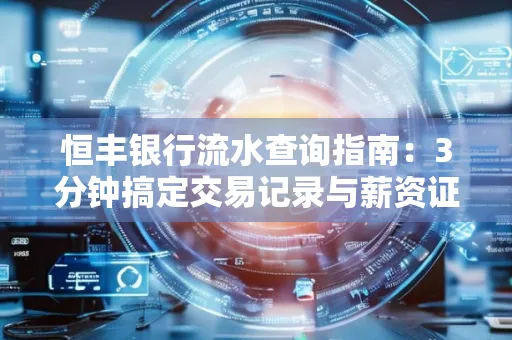 恒丰银行流水查询指南：3分钟搞定交易记录与薪资证明